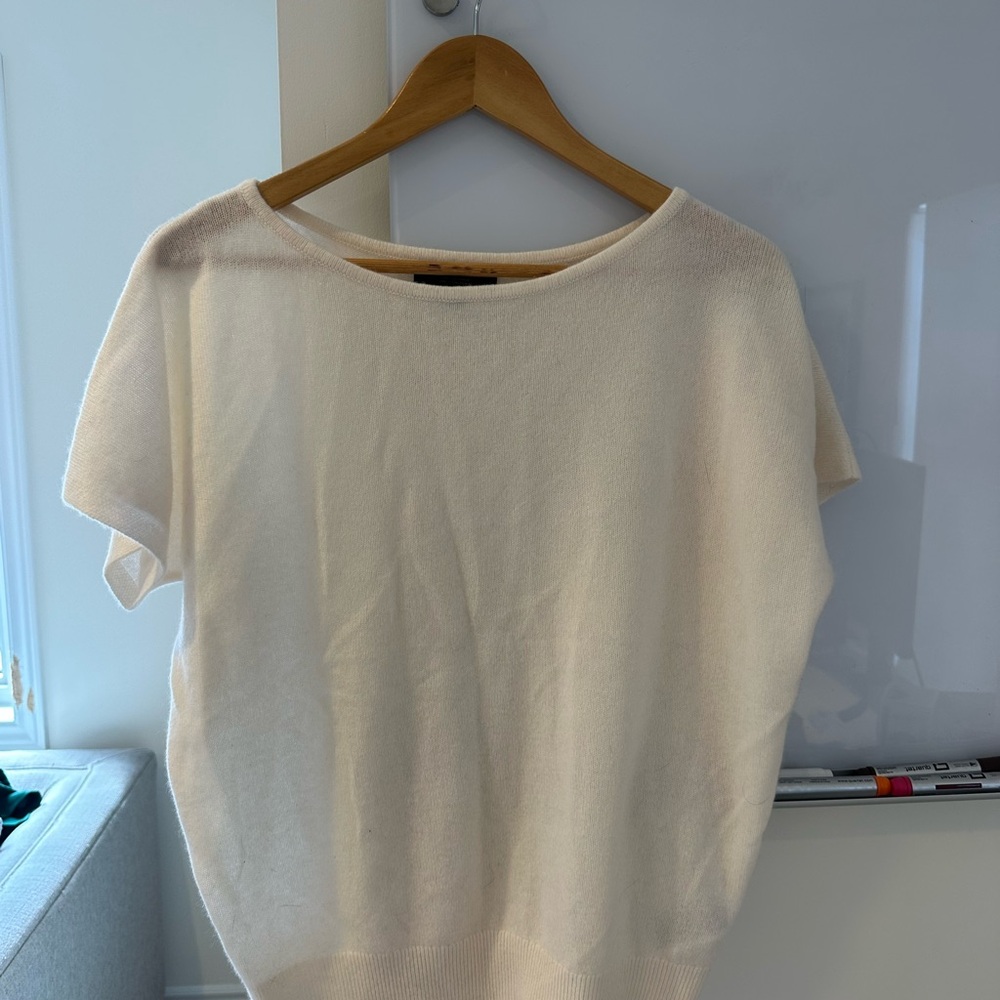Banana Republic Cream Cashmere Short-Sleeve Top